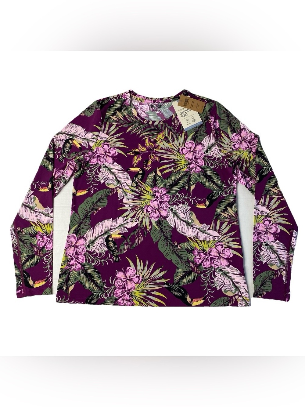 Duluth Trading Co Suit Up Swim Long Sleeve T Shirt Large Toucan Rash Guard NWT